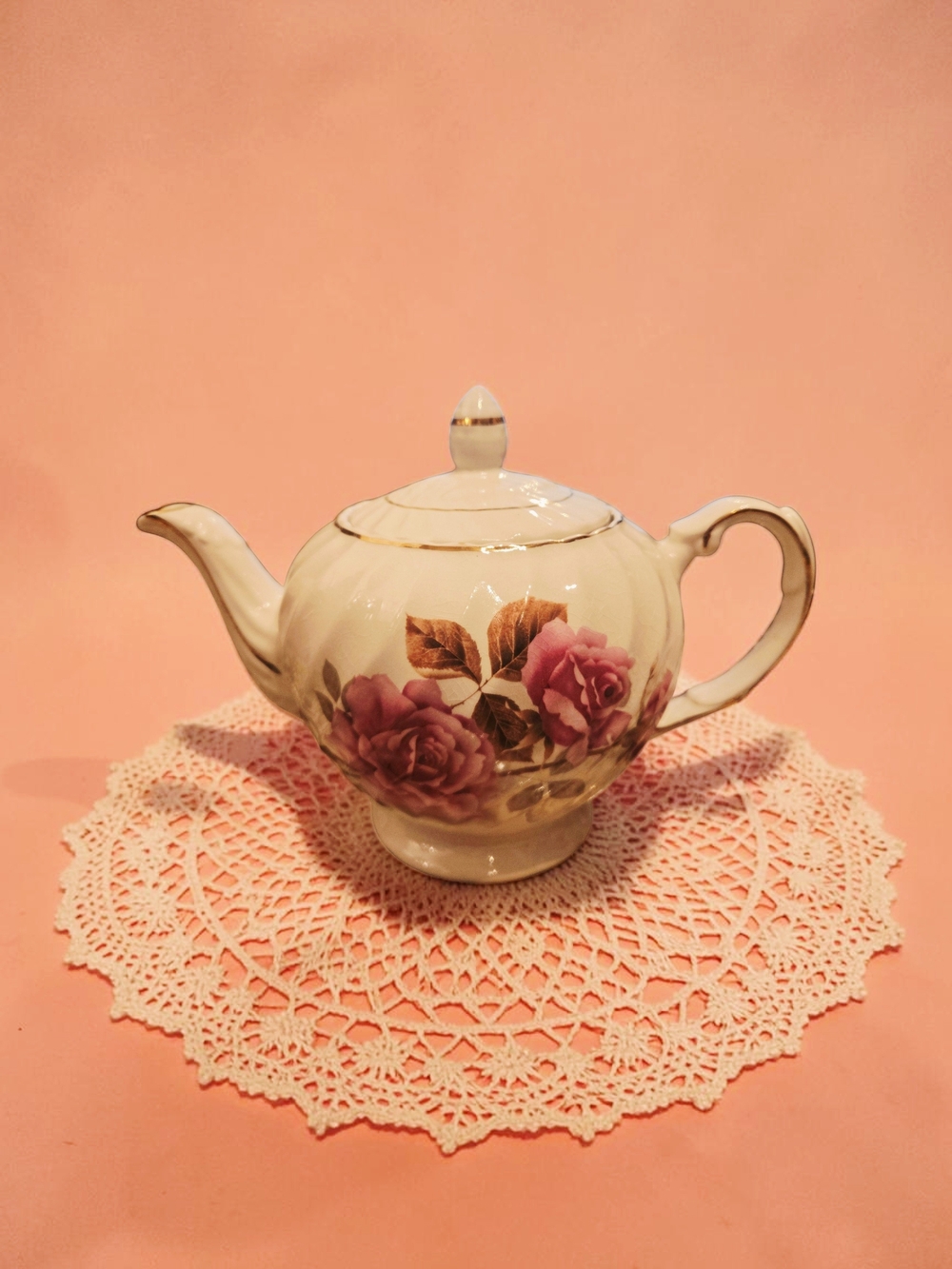 Vintage Ellgreave Wood & Sons Staffordshire England #609 Tea Pot 7"H /24onz